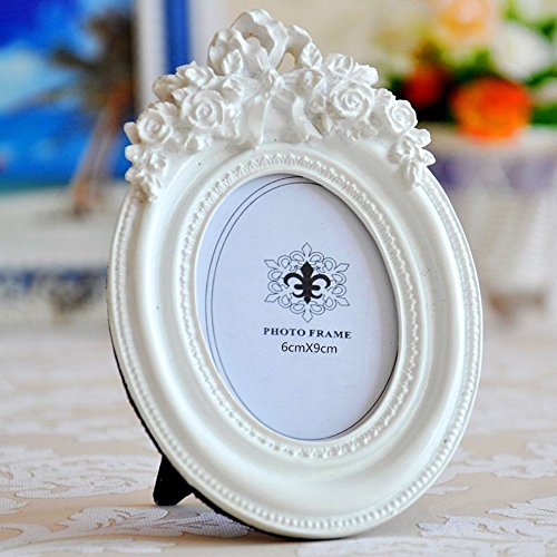 Giftgarden 6x9 Bilderrahmen Oval weiß Dekorahmen Geschenke Freunde