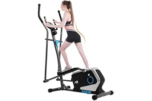 XEO HOME Cross Trainers Magnetic Elliptical Machine Ultra Quite 3KG Flywheel 8 Level Adjustable Resistance Training Exercise Equipment for Home or Gym Use with LCD Monitor Pulse Sensor
