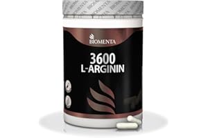 ‎BIOMENTA BIOMENTA L-Arginin 3600 – 320 Arginin Kapseln hochdosiert mit 913 mg Aminosäure/Kapsel - Vorratspackung - Premiumqualität
