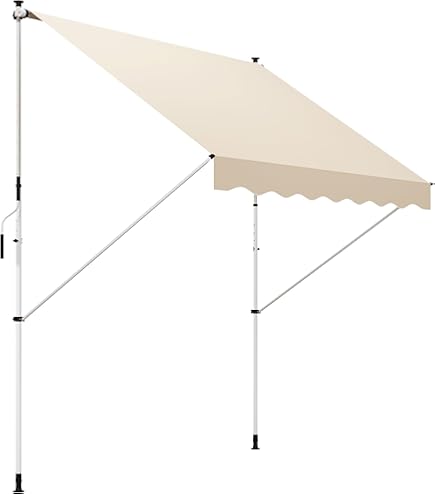 Tenda Da Sole Per Balcone Con Manovella - 300x120cm Senza Forare, Grigio - Foto 4