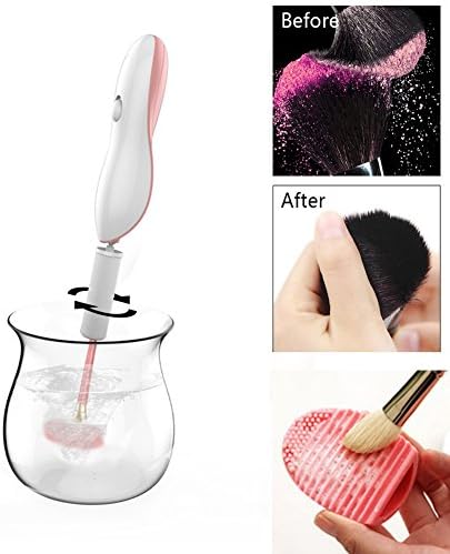 Brush Cleaner,Aliyao Electric Automatic Rotation Makeup Brush Clean Tool Quick Dry Suit for All Types Brushes (Pink)