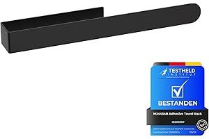 Ibergrif M34454B Toalleros Adhesivo 37CM Toallero para Baño Toalleros Barra Sin Taladro, Acero Inoxidable, Negro