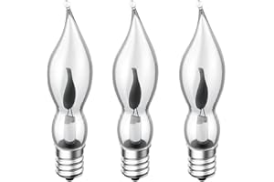 ShuoHui Lot de 3 ampoules à incandescence E12 - Effet décoratif - Bougie vacillante - 230 V - 1,5 W - Ampoule décorative
