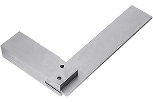 TOPHOMER Vogueing Tool 90 Grad Ingenieurs-Stahllineal zum Messen rechtwinkliger Winkel, mit Kunststoff-Halter-Box (63 x 40 mm)