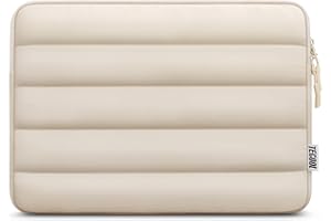 TECOOL 13,3 Zoll Laptop Tasche Hülle für MacBook Air 13 13.6 M4 M3 M2 2025 2024 2022-2010, MacBook Pro 13 M2 M1 2022-2012, MacBook Pro 14 M5 M4 M3 M2 M1 Notebook Tasche Spritzfeste Schutzhülle, Beige