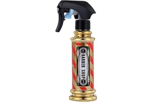 minkissy Peluquería Barbero Botella de Spray Estilo Retro Peluquero Rellenable Rociador de Agua Botellas de Chorro de Agua de Jardinería Casera Olla Rociadora de Agua (Dorado)