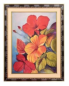 God Gift Arts Flower Painting Wooden Double Frame With Glass Home