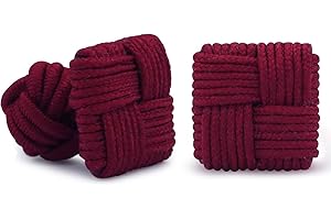 HONEY BEAR Boutons de Manchette de Noeud de Soie de Tissu des Hommes/Femme Chemise/Robe,Carré pour Le Cadeau de Mariage Affaires