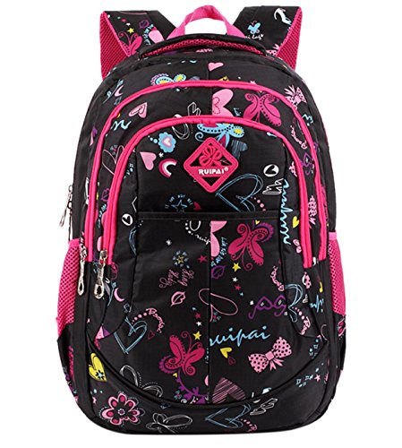 Happy Cherry Schulrucksack Blumen Schulranzen Schultasche Sports Rucksack Freizeitrucksack Daypacks Backpack f  r M  dchen Jungen Kinder Damen Herren 
