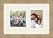Produktbild Bilderrahmen multivues Silver Grey 1 foto(s) 16x16 and 1 foto(s) 13x18 Passepartout, Wand Bilderrahmen 42x28 cm Natürliche Beige, 3.5 cm breiten Holzleisten