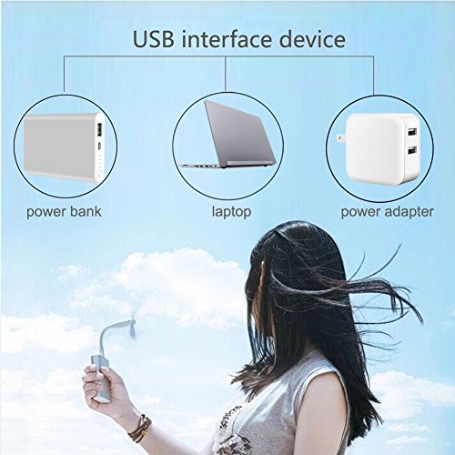 USB Ventilator, Binwo Ruhiger Persönlicher Mini Tischventilator, Tragbarer Metall-Lüfter für Büro, zu Hause, Schule und Camping, Hohe Kompatibilität, Energieeinsparend, 360 Grad Drehung, 4Zoll (Schwarz) - 2