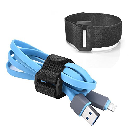 Aodoor wiederverwendbare Klettkabelbinder Kabelklett Seilklett klettband mit verschluss Veranstalter mit Klettverschluss,leichte Reihe,Ideal für den vielseitigen Einsatz im Kabelmanagement(10 Stücke) - 4