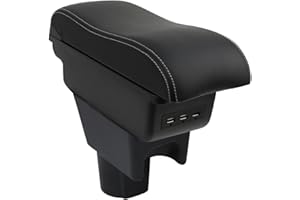 OYHCM Bracciolo Compatible with Dacia Duster I 2010-2015 Bracciolo Console Centrale Braccioli Poggiabraccio Braccio Vano Portaoggetti Doppio Spazio di Archiviazione Pelle Nera