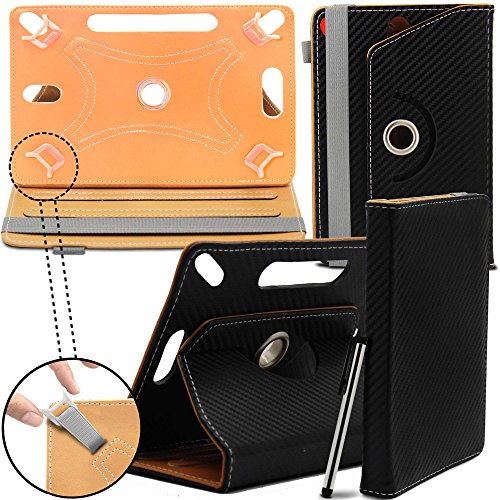 Kobo Arc 10HD 10.1-Inch Tablet Neues Design Universelle um 360 Grad drehbare Designer Hülle mit Standfunktion - Cover - Tasche - Kohlenstoff-Faser / Carbon Fibre Von Gadget Giant®