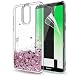 Produktbild Handyhülle Huawei Mate 10 Lite Hüllen Case Glitzer Transparent,Handy Hülle Huawei Mate 10 Lite 2017 Hülle Cover Durchsichtig,LeYi Neu Original Süße Mädchen Flüssig Bewegende Treibsand Transparent Silikon Bumper PC + TPU Zwei Schichten Handyhüllen Smartphone Cover Hany Hülle mit HD Schutzfolie für handyhuelle Schutzhülle Huawei Mate 10 lite Handycover Case Rot Rosa Rosegold