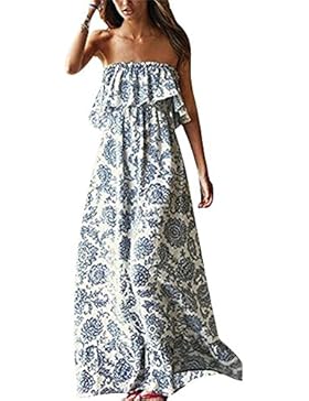 Damen Sommer Maxi Rock Maxilang Kleid Tube Kleid Chiffon Kleider lotus hülse Schnitt Elegant Dünnschnitt Sommerkleid...
