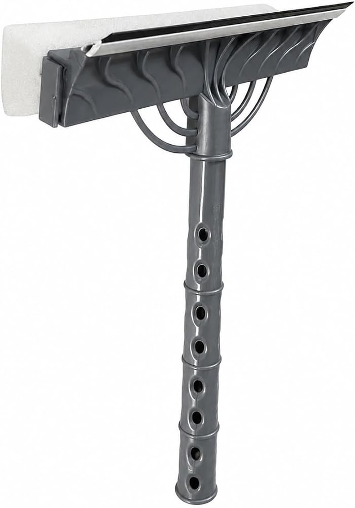 Çift Taraflı Süngerli Cam Sil Aparatı 22 cm Çekçekli Temizlik Aleti Ergonomik Saplı Pencere Duşakabin Ayna Araç Camı Fayans Mermer Parlak Yüzeyler İçin İz Bırakmayan Pratik Silme Ekipmanı
