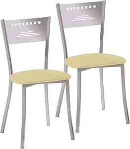 ASTIMESA Due sedie da cucina, motivo trapezio beige : Amazon.it: Casa e  cucina