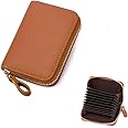 ZMREN Women's Leather Blocker Wallet - RFID Protection, ID & Credit Card Holder, Cash & Coin Pocket - Brown
