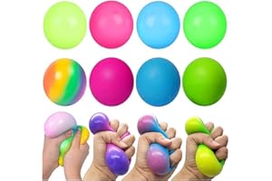 SHAHNARO Color Changing Stress Balls – 4 Pack Sensory Squishy Fidget Toys for Kids, Teens & Adults – Stress Relief Squeeze Balls for Anxiety, Office, and Party Favors – Green, Yellow, Blue, Pink