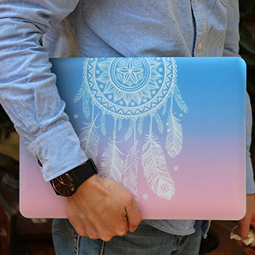 Batianda 15 Zoll MacBook Pro Retina Hülle,Dream Catcher Plastik Hartschale Schutzhülle Case für MacBook Pro 15 Retina (A1398) und Tastatur Abdeckung,Gradient Rosa - 5