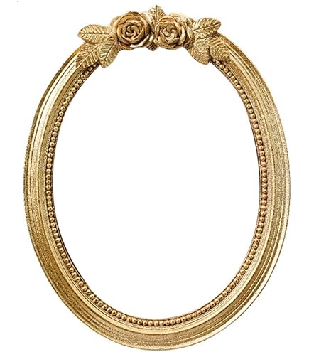 Tone Link. Cornice ovale vintage, 10 x 15 cm, lussuose cornici antiche con vetro frontale, da appendere alla parete, nero e oro