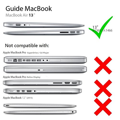 JAMMYLIZARD | Shell Cover für [ MacBook Air 13.3″ A1369 / A1466 ] Zweiteilige Gummierte Hülle, KLAR / MILCHIG Matt - 7