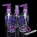 5Pcs Empty Spray Bottles 80ml + Container 20g with Carring Bag for Perfume Liquid Lotion Cream Mask---Purple+Blue