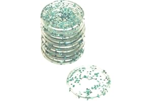 Craftelier - Anillas de Disco Glitter de Plástico M con Corazón Troquelado para Encuadernación de Scrapbooking para Planners, Agendas, Cuadernos o Álbumes | Paquete de 9 uds de 35 mm - Color Turquesa