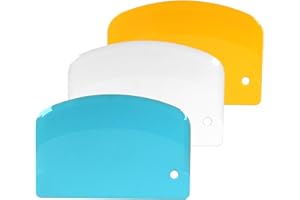 LIERFIS Rasqueta Masa Cortador Masa (3 Piezas(Azul Amarillo Blanco))