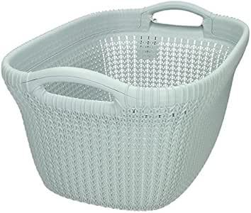 CURVER Wäschekorb Knit 40L 58x39x27cm Hellgrau Waschkorb Korb Behältnis