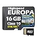 Produktbild 16 GB Europa Topo für Garmin GPS Map 62, GPS Map 78, GPS Map, Monterra 64 & Mehr ORIGINAL von STILTEC ©