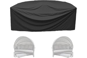 YYJAILZQ Sonneninsel Abdeckung Halbrund Wasserdicht, Schutzhülle Sonneninsel Halbrund mit Schnallenriemen, 420D Oxford-Stoff-Schwarz (200*110*75cm)