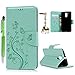 Produktbild MOTO G4 plus (5.5 Zoll) Hülle, Leder Flip Wallet Cover in Book Style Stand Case Card Slot Leder Tasche Case Karteneinschub und Magnetverschluß Kratzfestes und Schmutzunempfindliches in Mint Green für MOTO G4 plus (5.5 Zoll) + Stylus Stift +Staubstecker(Nicht für MOTO G4)