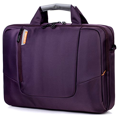 BRINCH 17,3 Zoll neue weiche Nylon stoßfest Laptop Computer Umhängetasche Messenger Bag Aktentasche mit Taschen & Griffe und abnehmbaren gepolstertem Schulterriemen für 17 – 17,3 Zoll Laptop / MacBook / Notebook / Chromebook / Tablet Computer,Violett - 8