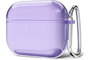 Svanove Airpods 4 Case, Clear Transparent Silicone Cover, Soft TPU Rubber Case for Women, Lilac