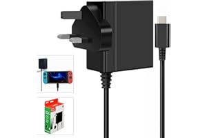 GZW-SHOP Switch Charger for Switch/Switch Lite/Switch OLED, AC Adapter Fast Charging Portable Charger 15V/2.6A Power Supply with 5FT Type C Cable, Supports TV Mode and Dock Station
