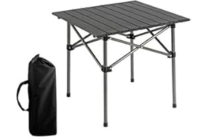 Blendra Folding Camping Table That Fold Up Portable Picnic Table Lightweight Aluminum Folding Table Roll Up Tables for 2-4 Person Camping, Beach, Picnic, Outdoor BBQ, Backyard（53 x 51 x 50CM）