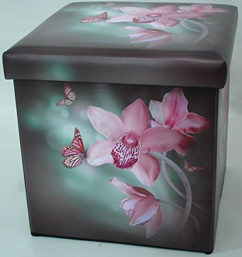 Orchid Foldable Ottoman Foot Stool/Storage Cube …