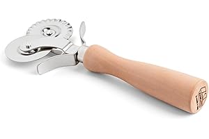 MARCATO Cortador de pasta doble, herramienta para pasteles, acero, corte preciso y decorativo, resistente y duradero