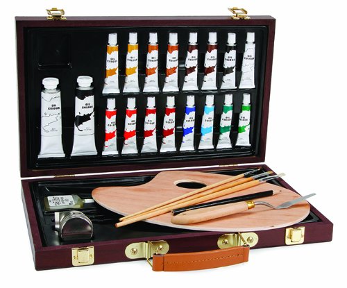 Darice Estudio 71 Caja de Pintura al óleo Art set-27 Piezas, Madera, marrón, 36,5 x 23 x 5,5 cm