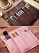 Vintage Roll Leather Cosmetic Brush Pen Case Organizer Pouch Bag (Pink)