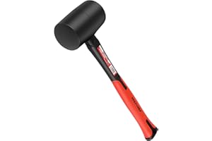 MAXPOWER gumowy młotek 470 g, niebrudzący gumowy młotek z amortyzującym uchwytem z włókna szklanego, czarny