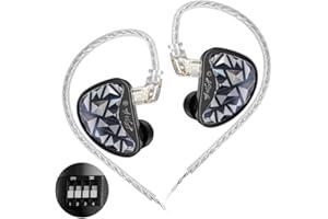 EZ EAR KZ AS24 PRO In-Ear-Monitor HiFi-IEM, 8BA In-Ear-Kopfhörer, hochpräzise Tonkanalstruktur, 4-Hebel-Tuning mit 0,75mm 2PIN versilbertem Kabel für Musiker und Sänger (Tuning-Version, ohne Mikrofon)