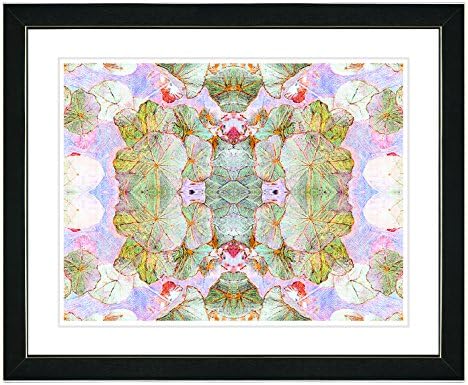 Studio Works Modern 'Tide of Time Floal Pattern-Snowpea' Framed Fine Art Print, 16-Inch x 20-Inch, Satin Black Frame