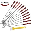 Romantiker 12 Stck Grillspiee Mit Basting Pastry Pinsel 37 Cm Marshmallow Rsten Sticks Holzgriff Fleisch Hot Dog Gabel Fr Bbq Camping Lagerfeuer Grill Kochen Camping Picknick