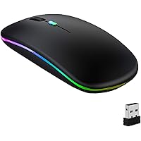 GeekerChip Mouse Bluetooth Ricaricabile,Mouse Wireless Silenzioso,Mouse Senza Fili a Due Modalità (Bluetooth 5.1+2.4G),3…