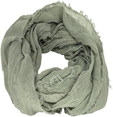 Soft Cotton Crinkle Scarf Solid Pastel Infinity Loop Jersey Scarf