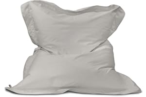 rucomfy Beanbags Giant Indoor/Outdoor Squashy Squarbie Bean Bag. Use as Cushion, Chair or Lounger. Water & UV Resistant 170 x 130cm (Beanbag Only, Platinum Grey)