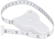 SCIENISH Body Tape Measure 150cm Accurate Fitness Body Tape Measuring Waist Retractable Ruler (White)